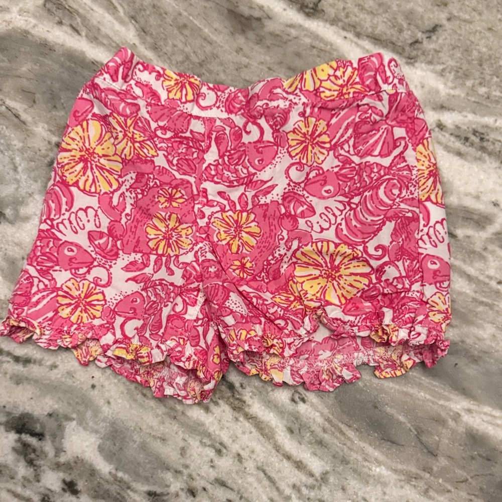Lilly Pulitzer Floral Pink and Yellow Girl’s Shorts